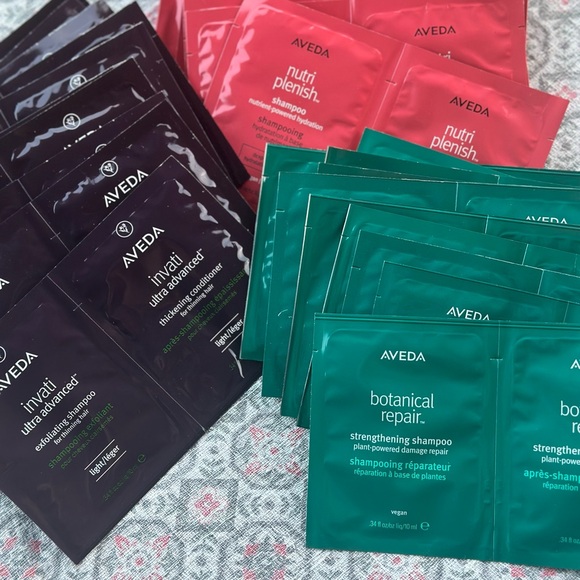 AVEDA Variety samples. 30 total. 15 nutriplenish, 8 Invati, 7 Botanical - Picture 1 of 12